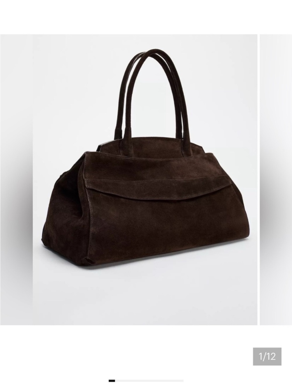 Zara Viral Split Leather Shoulder Bag - Brown